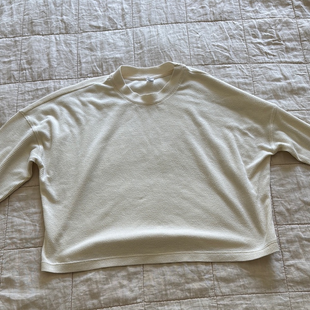 Parade waffle knit long sleeve top size small